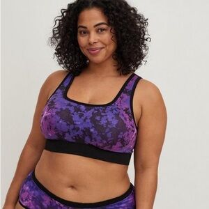 Torrid Curve Lightly Padded Seamless Bralette - Tie Dye Purple Size 1 (1X 14-16)